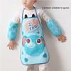 Children Apron Sleeve Set With Back Straps Adjustable Creative Cute Cartoon Waterproof Apron