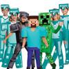 Minecraft Halloween Steve Kids Cosplay Costume - Blue/Green