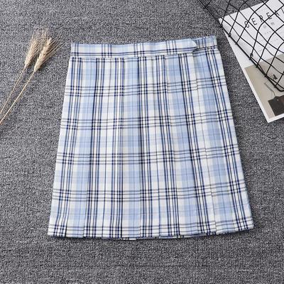 Japanese High-Waisted Plaid Pleated JK School Uniform Skirt
