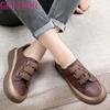 Fashion GKTINOO Genuine Leather Retro Women Sneakers Casual Flat Ladies Shoes high quality Comfortable Women's Flat Shoes
