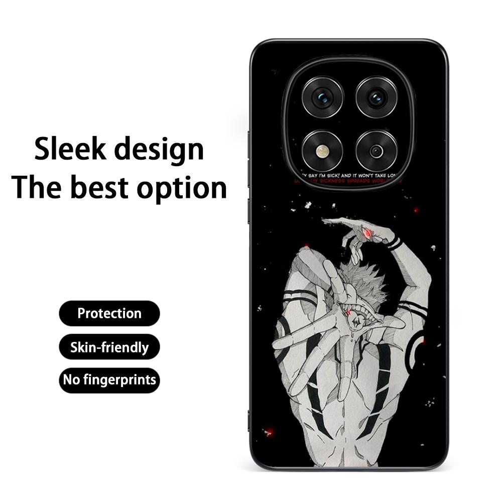 Sukuna cool anime demon pattern Phone Case For Redmi Note 14 13 12 11 Pro Plus S 5G 14C A3 Soft Black Phone Cover