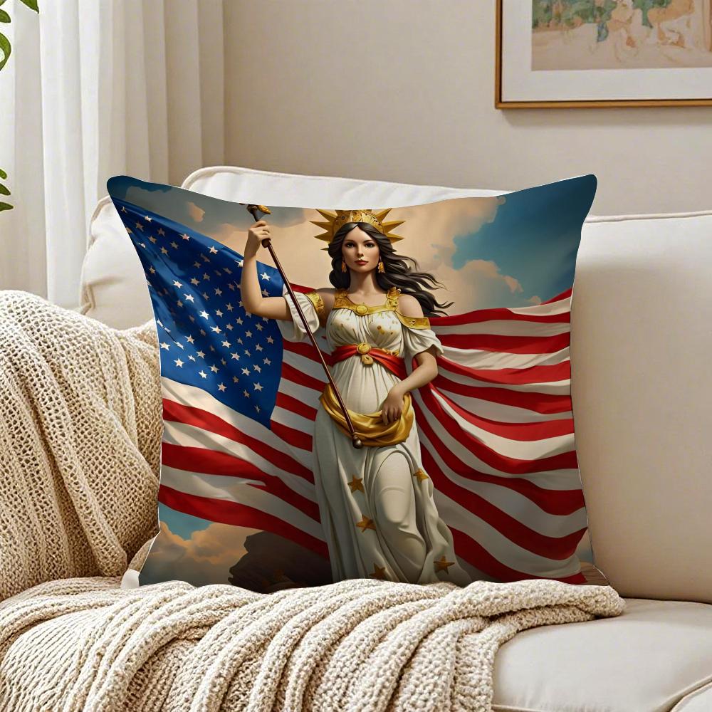 Festive IIndependence DDay Cushion Cover Pillowcase Antidustmite Living Room Sofa Decor Cushion Room