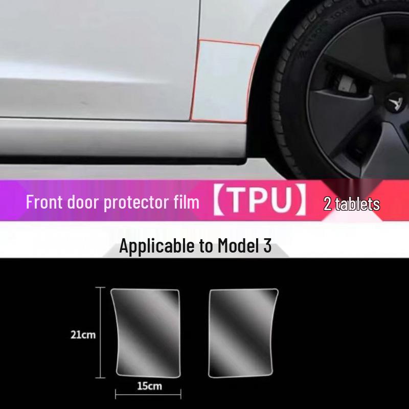 Tesla Model 3/Y Rear Door TPU Protection Film (Triangle Paint Surface)