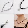 Vintage Beaded Crossed Star Necklace for Women Fashion Aesthetic Y2k Jewelry