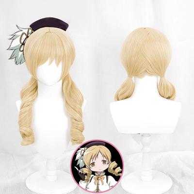 Tomoe Mami Cosplay Pruik Puella Magi Madoka Magica Gevechten Pruik Hoge Temperatuur Zijde Roos Binnennet Pruik Halloween Feest