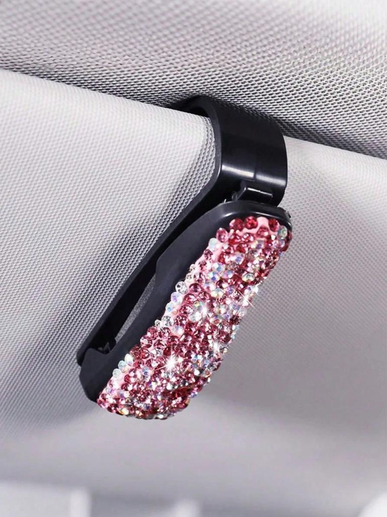 1Pc Diamond-Style Car Eyeglass Holder: A Mini and Exquisite In-Car Storage Accessory Balancing Aesthetics and Practicality