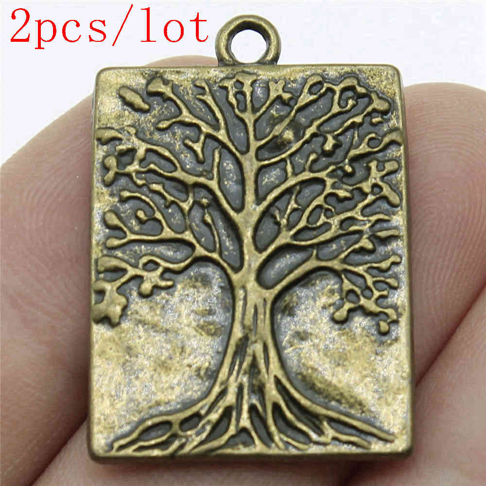 

Подвески «Большое Древо Жизни» для изготовления ювелирных изделий, кулон, аксессуары для поделок своими руками A06-2pcs-32x22mm