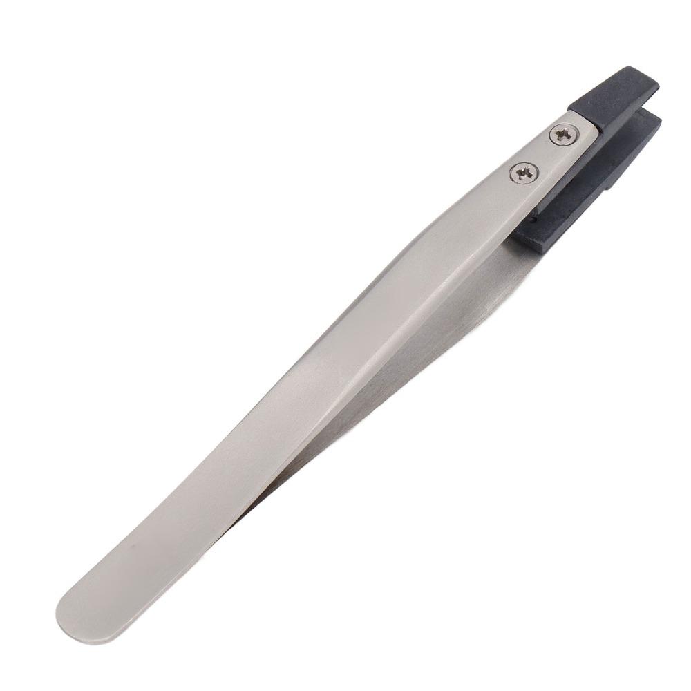 Stainless Steel ESD-Safe Tweezers Pointed Tip Plastic Head Anti-Static Tweezers Straight Fine Pointed Engineer Tweezers