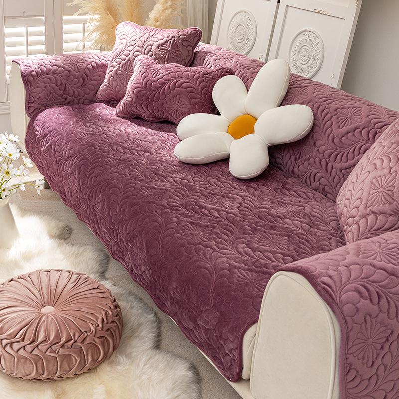 

Легкая роскошная диванная подушка, короткая плюшевая подушка, универсальная для всех сезонов, простой нескользящий утолщенный чехол, утолщенная ткань 70*70