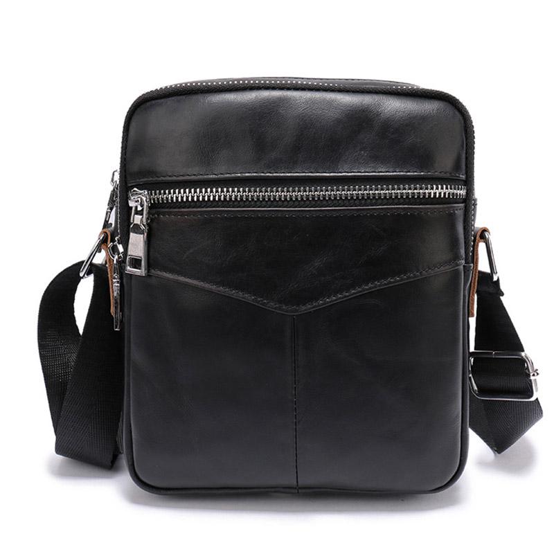 

High Quality Men s Genuine Leather Briefcases Middle Size Male Leather Messenger Bags Black Men Shoulder Bag Cross body Bags sac чёрный