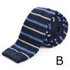 [RACHEL] Rachel Strickkrawatte, Schmale Krawatte, Slim Tie, Waschbar, 6 cm Breit, Gerader Abschluss, Piqué-Strick, Mehrfarbig gestreift (Muster B)