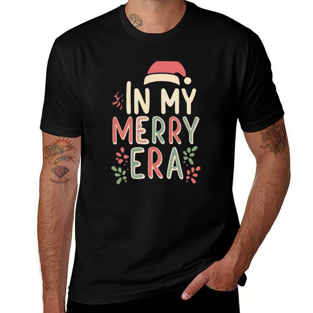 Christmas In My Merry Era Xmas Holiday Christmas TShirt t shirts for man pack white man t shirts cotton TShirt