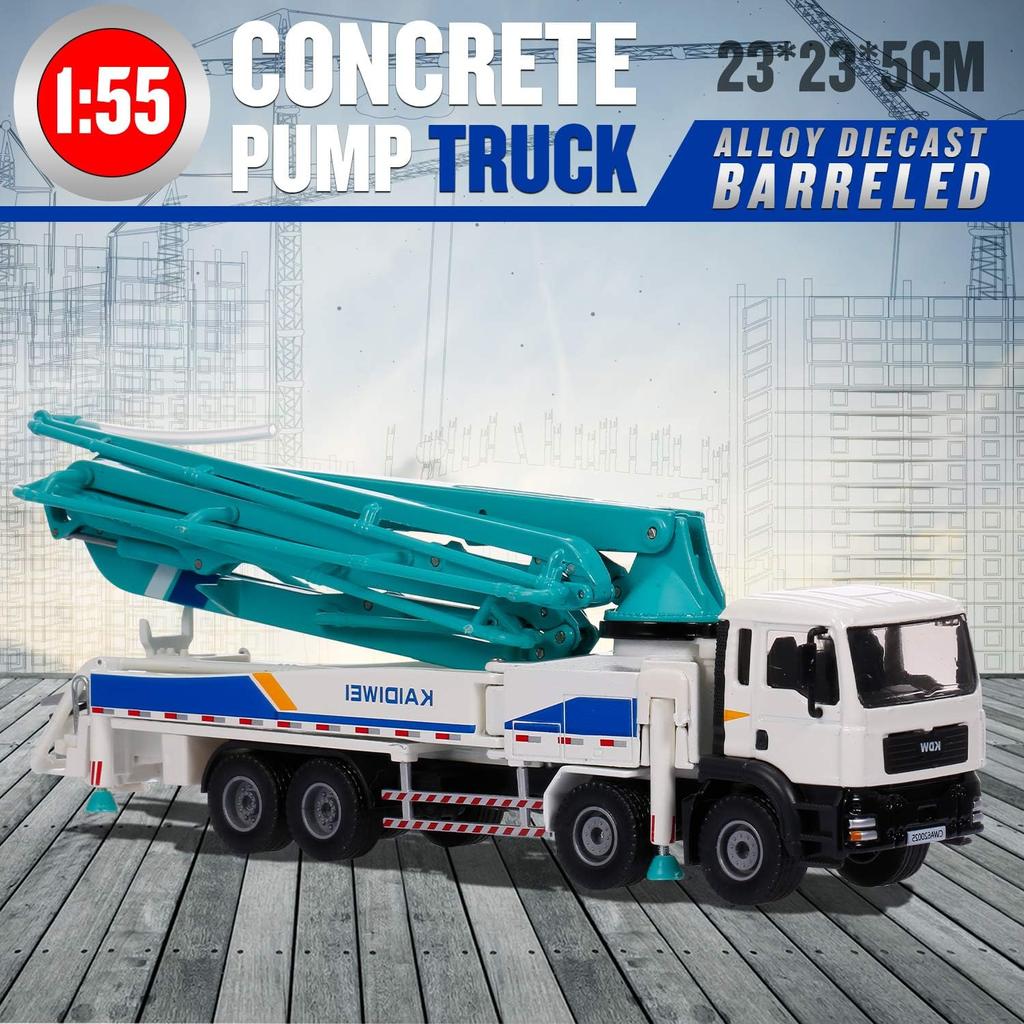Bilmodell i skala 1/55, Legering Bilmodell Betongpumpe Bil Voksen Metalldekorasjon Julegave Nyttårsgave