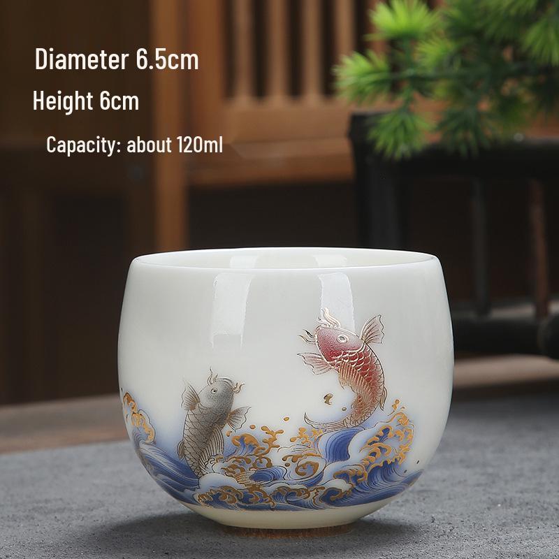 Sheep Fat Jade Porcelain Teacup: Chinese Ceramic Master Cup for Tea Tasting