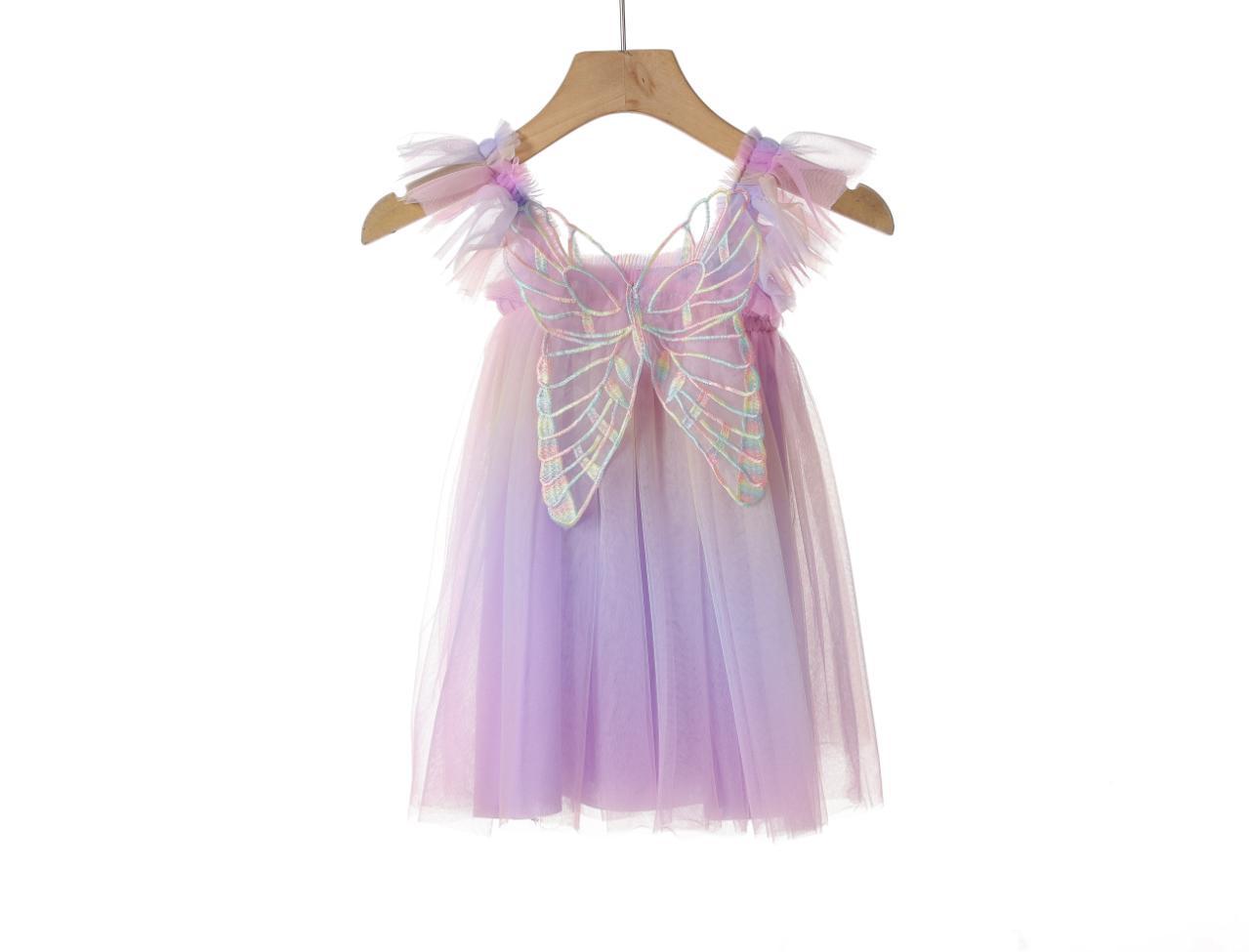 

Летнее радужное платье принцессы для девочек 2025 - Сетчатый подъюбник с пышными рукавами 130 cm