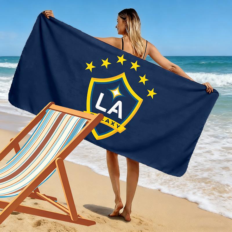 LA Galaxy Aufdruck Strandtuch, Großes Weiches Schnelltrocknendes Handtuch für Strand Camping Schwimmen