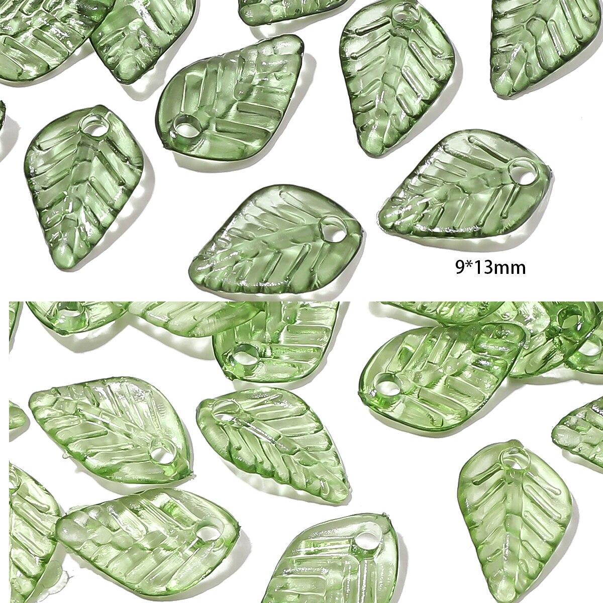 

100pcs Acrylic Mini Small Tree Leaf Hand Beaded DIY Handmade Necklace Earrings Loose Bead Separated Bead Jewelry Accessory Mater