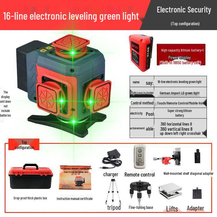 Anping Super Bright Infrared Green Laser Level: High Precision, Automatic Leveling with 8/12/16 Lines
