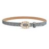 Fashion Bling Bling Sparkling Rhinestone Belt Versatile Glitter Slide Buckle Belt Luxury Brand Design PU Leather Belt Women