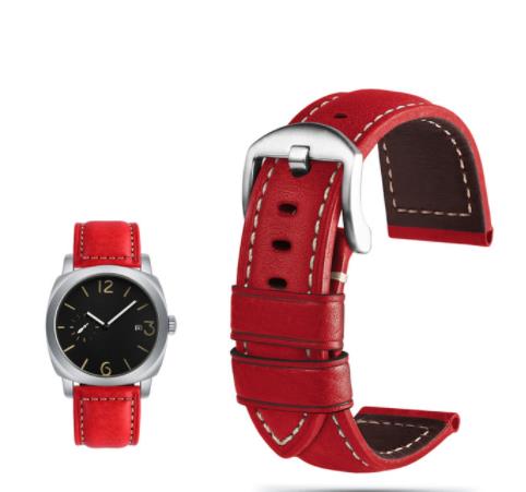 For Panerai PA441 PAM01661 Lumino Watch strap with thickened Italian cowhide Watchbands Vintage Watch Band male Bracelet 22 24MM