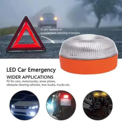 Car Emergency Beacon Light USB Rechargeable V16 Magnetic Induction Strobe Flashing Warning Light Help Flash Safety Signal Lamp