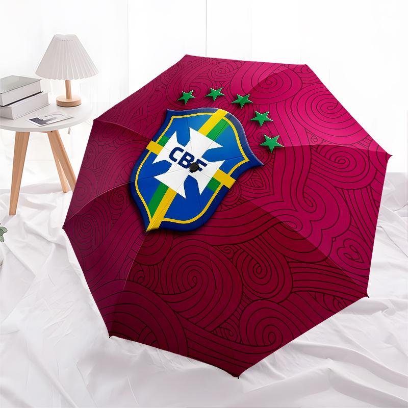 Brazil pattern, automatic folding umbrella, portable and foldable design, 8 ribs, a Christmas or birthday gift.