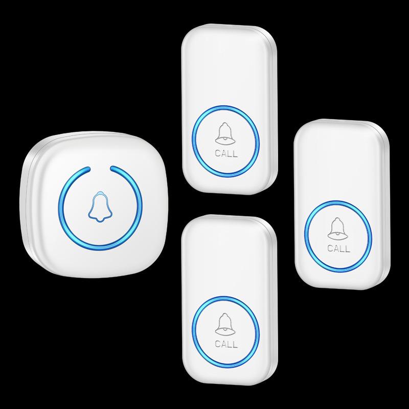 Compact Wireless Smart Home Doorbell - Long Range Remote Control with Ding Dong Chime белый