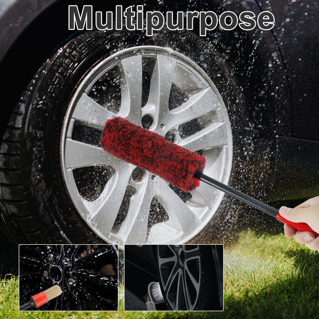 Car Wheel Cleaning Brush Non-scratching Car Wash Super Brush Portable Detailing Brush Car Maintenance Cleaning Tools