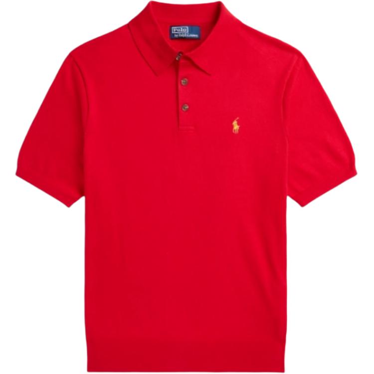 

Polo Ralph Lauren 25 Весна Лето Новый год Однотонная Футболка поло с коротким рукавом на пуговицах Мужские топы Красный MNPOSWE1N820044-RED XS
