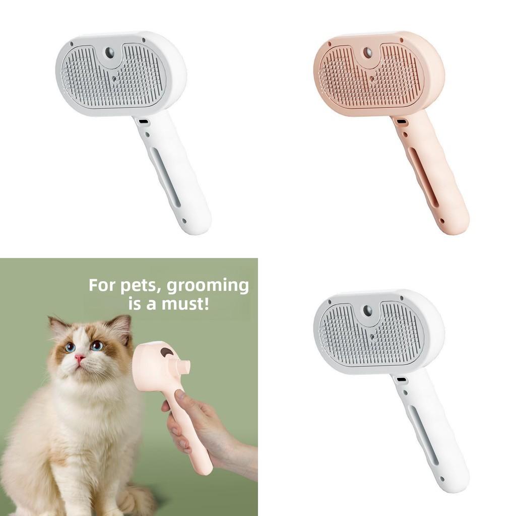 Press Type Cat Dog Pet Hair Comber With Spray Function For Fur Removal And Grooming