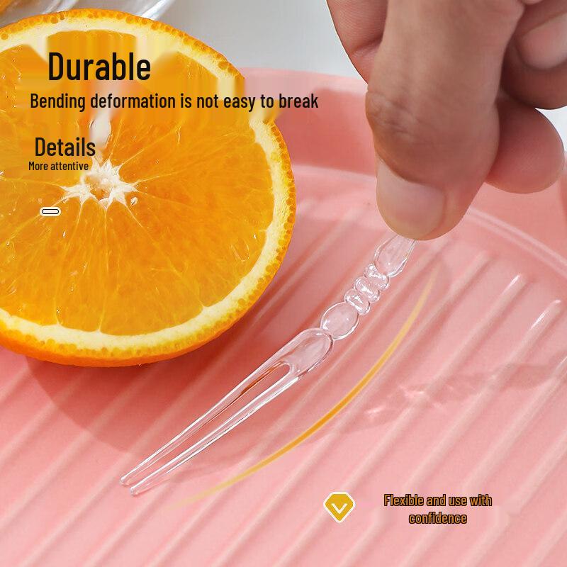 ZISIZ Disposable Plastic Fruit & Cake Forks