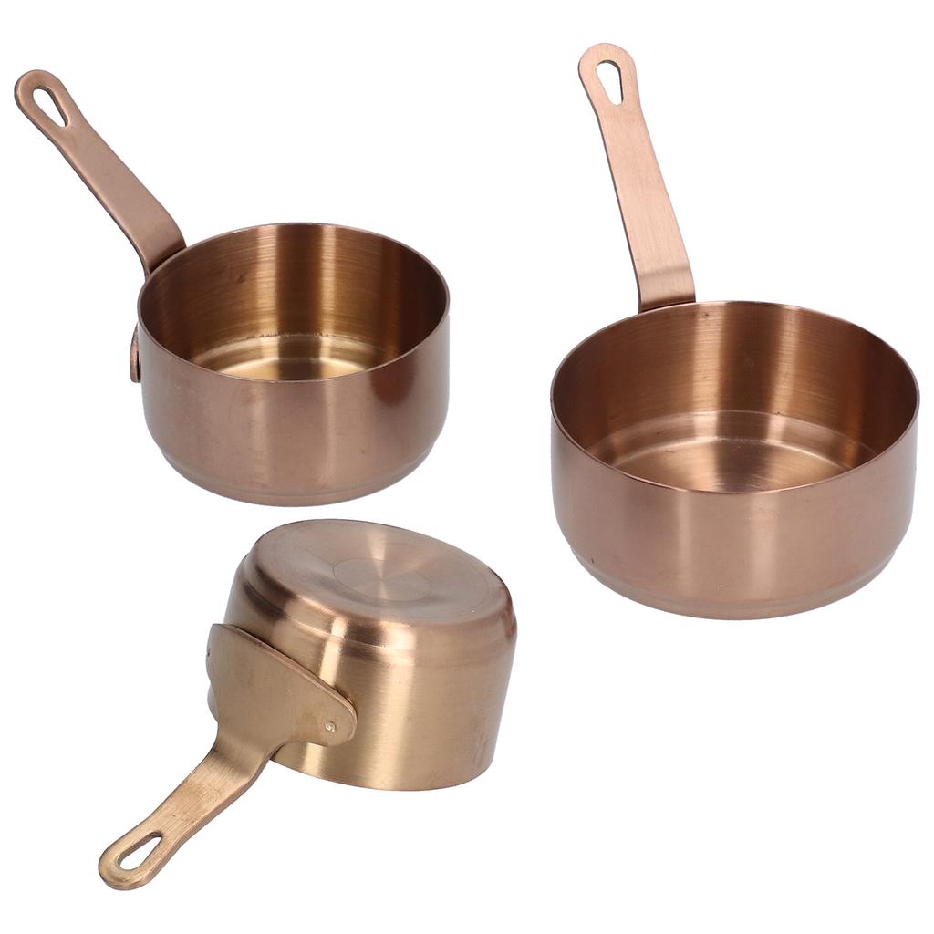 3pcs Sauce Cups Stainless Steel Sauce Dish with Handle for for Condiment Ketchup AppetizerRose Gold
