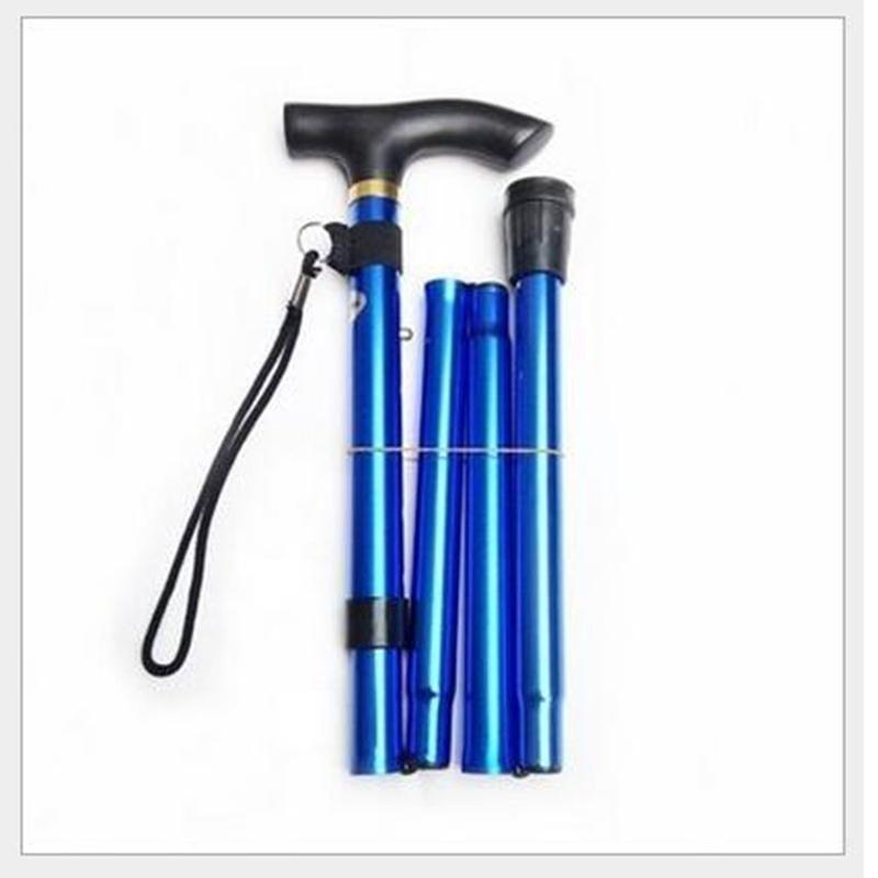 Folding Cane Aluminum Alloy Four Section Telescopic Non Slip Folding Cane Elderly Adjustable Cane Mountain Climbing Cane