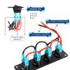 Rocker Switch Panel 16A Waterproof On Off 12V BlueToggle Switch for Cars Trucks Boats, 2 Years Warranty
