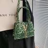 Trendy Retro Leopard Print Casual Shoulder Bag Stylish Small Square Purse In Black Green Purple Brown