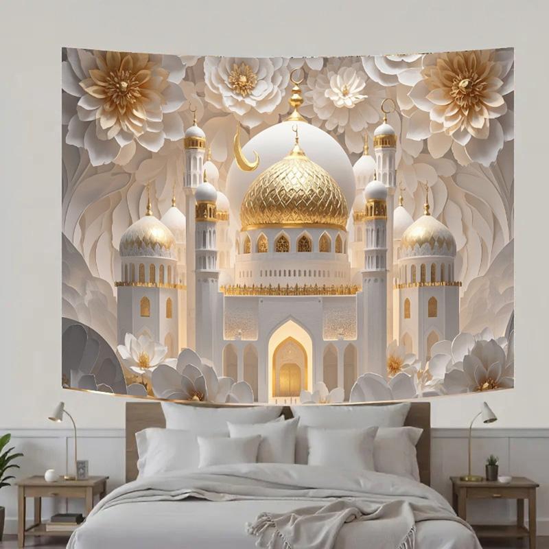 Motiv mešity Ramadán Eid Mubarak Dekorace Pozadí Banner Rodinný pokoj Foto Pozadí Party Dekorace Pozadí Měsíc Hvězda Eid Al Adha