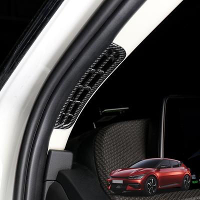 For KIA EV6 LHD Car Interior A-pillar Carbon Fiber Front Upper Air Conditioner Air Outlet Stripes Cover