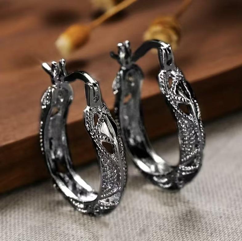 Exaggerated 925 Silver Hollow Earrings & Ear Jewelry - Europe & America