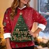 Women's Casual Fashion Plus Velvet Thickened Christmas Print Hooded Sweatshirt