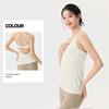 Foreign Trade Yoga Clothes With Chest Pad Fake Two-Piece Sexy Beauty Back Sports Quick-Drying Vest Cover up Loose Fitness Top Women
