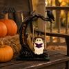 Scary Resin Yard Decor Halloween Swinging Ghost on Tree Figurine, Swing Statue, Suspended Ornaments Reading Ornament, Indoor Outdoor Spooky