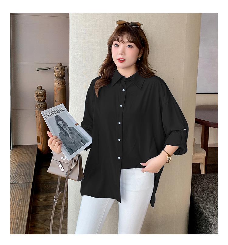 Long Sleeve Polo Lapel Shirt Loose Coat 