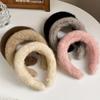 1pc 's Faux Fur Headband - Wide Plush Winter Hair Accessory with Soft Fluffy Trim, Beige/Black/Brown/Pink/Grey/White - Warm Face