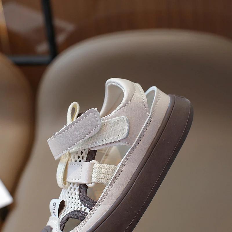 New Arrival Hollow Children Fashion Footwear Soft Durable Rubber Sole Mesh Kids Shoes Comfortable Boy Sandals Beach Shoes I01245