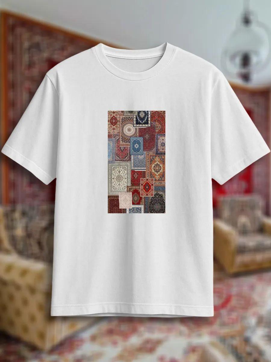 Black/white 100% cotton T‑shirt with print 4XL