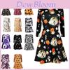 Elegant Ladies Smock Flared Swing Dress For Halloween Vampire Horror Theme