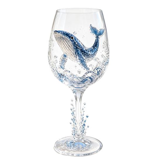 Decorative Octopus Cup Sea Life Wine Glass, 3D Ocean Themed Borosilicate Glass Cup, Unique Goblet for Cocktails And Coastal Home Decor Fancy