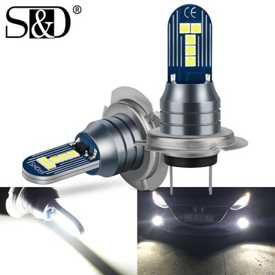 2vnt H7 Led rūko žibintų lemputės 10SMD 3030 lustai, automobilio vairavimo žibintas, itin ryškus automatinis žibintas 12V 6000K 3200Lm