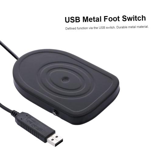 Wscoficey USB Foot Switch, Metal Foot Switch, Pedal Controller for Keyboards, Multimedia Functions, and Strings