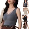Graphene DE Velvet Heated Vest Elastic Fabric V-Neck Design 3D Seamless Cup Warm Inner Layer Bottoming Tops Autumn Winter Innerwear